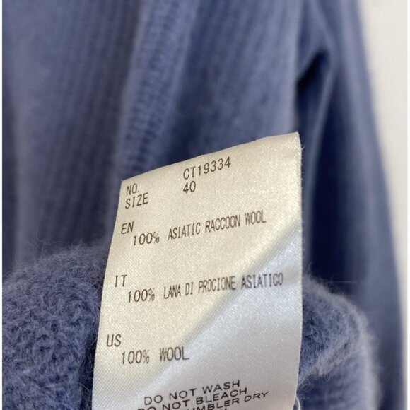 C.T. Plage Womens Long Sleeves V Neck Pullover Sweater Blue Wool Sz EUR 40 Large - Picture 7 of 9